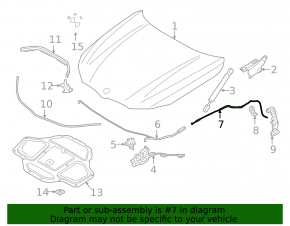 BMW 5 G30 17-23 hood release cable