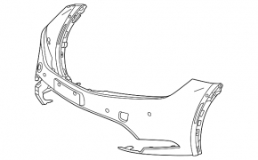 Bare front bumper for Toyota Prius 23-26 with 4 parking sensors