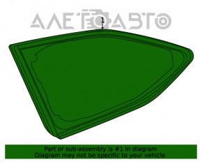 Window blind glass rear right Toyota Highlander 20-
