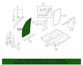 Door seal front left Subaru Forester 14-18 SJ black