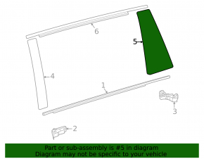 Door trim side rear right Toyota Sienna 21-25 rear