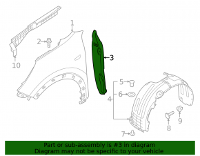 Wing seal door-wing left Kia Niro 17-22
