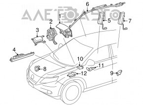Airbag Sensor Center Pillar Left Lexus RX350 RX450h 10-15