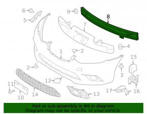 Front Bumper Reinforcement Nissan Sentra 13-19