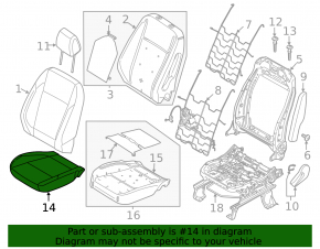 Driver's seat Ford Escape MK3 17-19 without airbag, cloth black-gray, electric, for dry cleaning