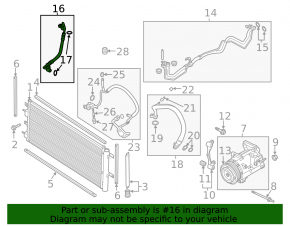 Air conditioning pipe with condenser Ford Fusion mk5 13-20 1.5T 1.6T