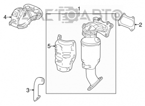 Exhaust manifold with catalytic converter Acura TLX 15-17 2.4