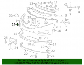 Chevrolet Volt 11-15 Front Bumper Tow Hook Cap