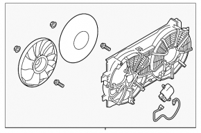 Radiator shroud diffuser assembly for Nissan Leaf 13-17 SV SL