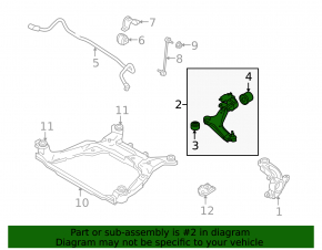 Lower control arm, front right, Volvo XC60 10-17