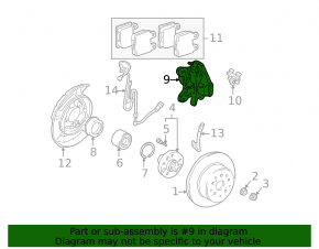 Rear right caliper Lexus IS200 IS300 99-05 rusty
