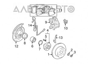 Rear right caliper Lexus IS200 IS300 99-05 rusty