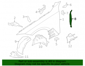 Left door-wing seal for BMW 3 G20 19-25