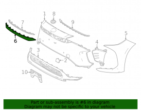 Front bumper center molding for Toyota bZ4X 23-26