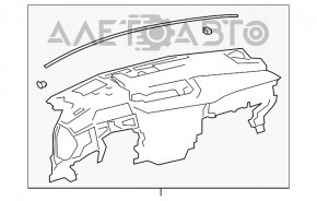 Dashboard front panel without AIRBAG Lexus UX200 UX250h 19- black