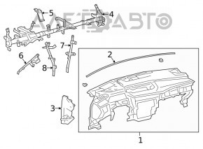 Dashboard front panel without AIRBAG Lexus UX200 UX250h 19- black