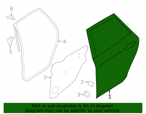 Door bare rear right Subaru Forester 14-18 SJ