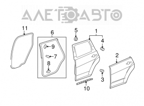 Bare rear left door for Acura MDX 2013, silver