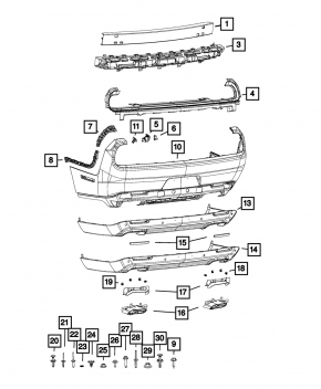 Muffler tip right Dodge Challenger 15-16 5.7