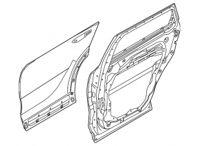 Rear right door assembly for Kia Sorento 21-23 HEV, PHEV