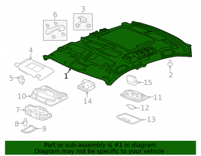 Headlining Honda Civic X FC 16-17 4d gray without sunroof