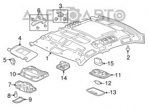 Headlining Honda Civic X FC 16-17 4d gray without sunroof