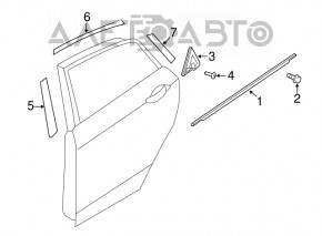 Door trim triangle rear right Hyundai Elantra AD 17-20