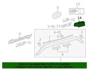 Toyota Camry v55 15-17 usa trunk lid release button