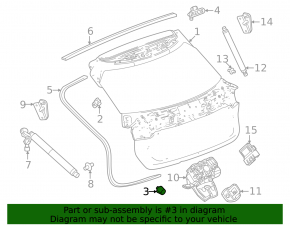 Left tailgate bumper for Chevrolet Equinox EV 24-26 on the door