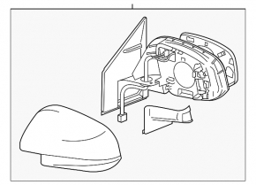 Right side mirror assembly for Toyota Rav4 16-18