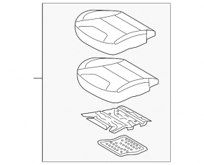Driver's seat cushion upholstery for Kia Niro 17-22 HEV, PHEV, gray leather, perforated, heated, ventilated