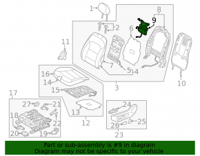 Lumbar support for the driver's seat Hyundai Ioniq 17-19 with a motor