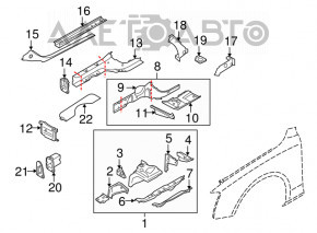 Front left quarter panel for Audi A4 B8 08-16 on the body, silver