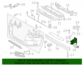 Front bumper reinforcement fang right Audi Q5 8R 09-17 S-line, under radar