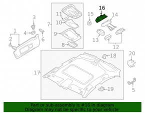 Ceiling light rear Audi A4 B9 17-19 gray