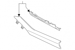 Mazda 6 18-21 center console trim, upper left side, beige leather, rear, broken fasteners, needs cleaning