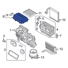 Upper heater housing for Ford Mustang Mach-E 21-25