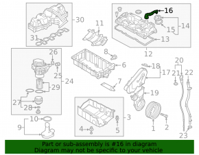 Crankcase ventilation pipe VW Passat b7 15-15 USA 2.0TDI