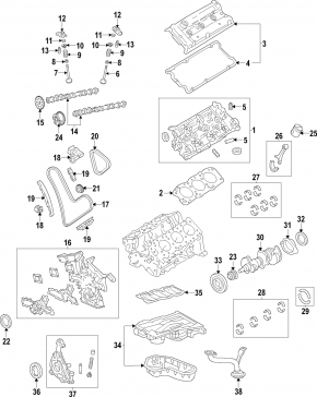 Right exhaust camshaft cylinder head 2GR-FE Lexus RX350 10-15 with gear