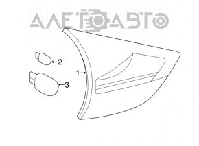 Light inside trunk lid left Nissan Rogue 14-16 chip