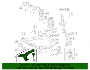 Lower control arm, front right, Lexus RX350 RX450h 16-22