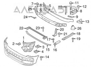 Left front bumper lower reinforcement rear fang bracket BMW X2 F39 18-23