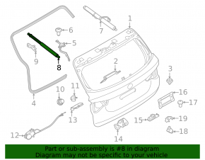 Shock absorber trunk door left BMW X3 G01 18-21