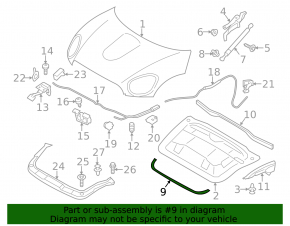 Bonnet seal central Mini Cooper Countryman R60 10-16