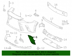 Right front bumper grille for Lexus RX350 RX350h RX450h 23-26 Japan built, for parking sensors, for fog lights