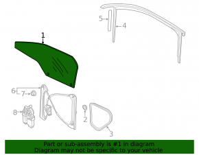 Glass door front right VW Passat 20-22