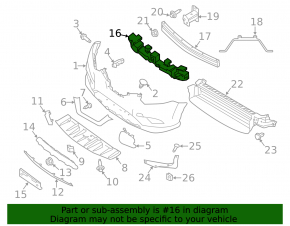 Front bumper absorber Nissan Rogue 17-20 Korea