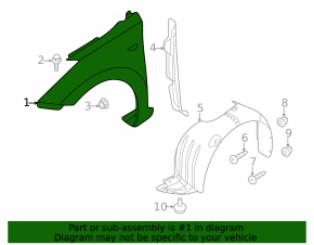 Front right wing Hyundai Elantra UD 11-16