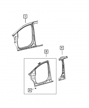 Body pillar center right Chrysler Pacifica 17-