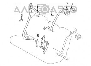 Seat belt rear left Lexus RX300 98-03